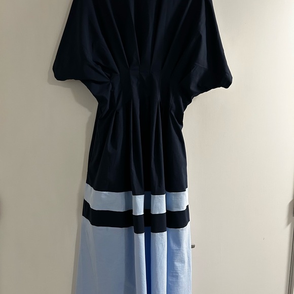 Anthropologie Navy and Light Blue Maxi Dress - Picture 3 of 6